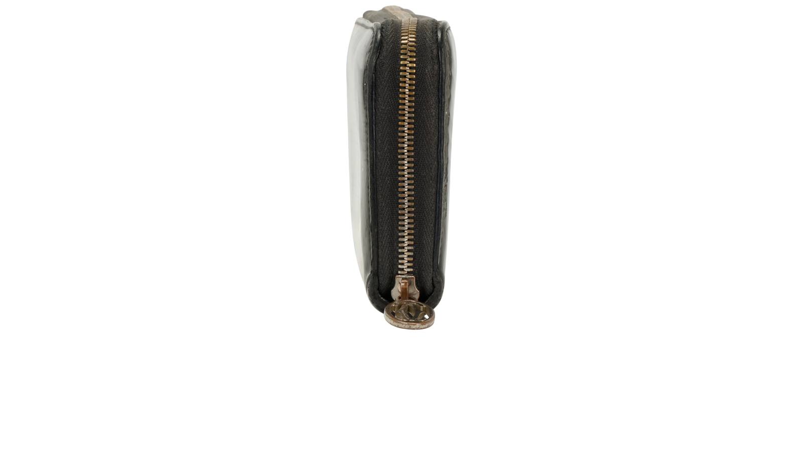 Cartier Long Zipped Wallet, &pound;110, Accessories, Black, Patent Leather, Side view